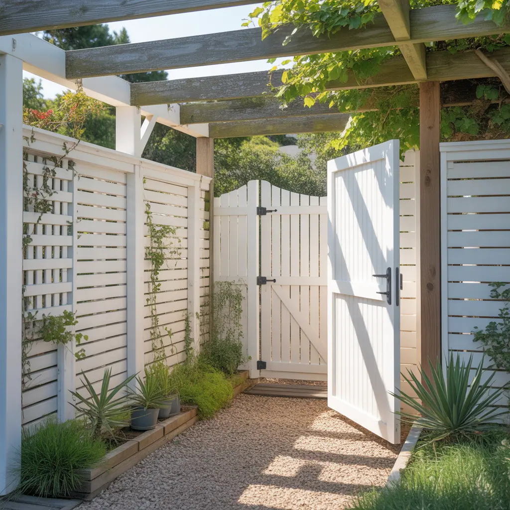 white privacy fence options