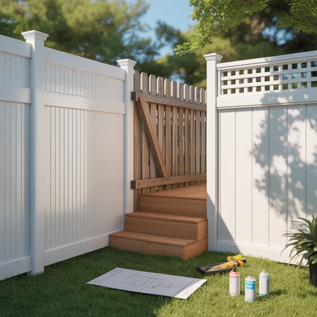 white privacy fence options