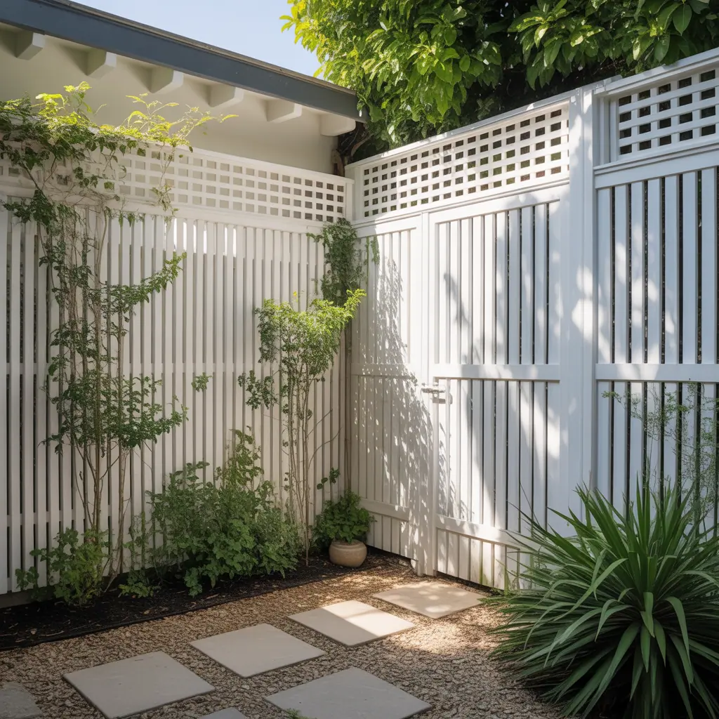 white privacy fence options