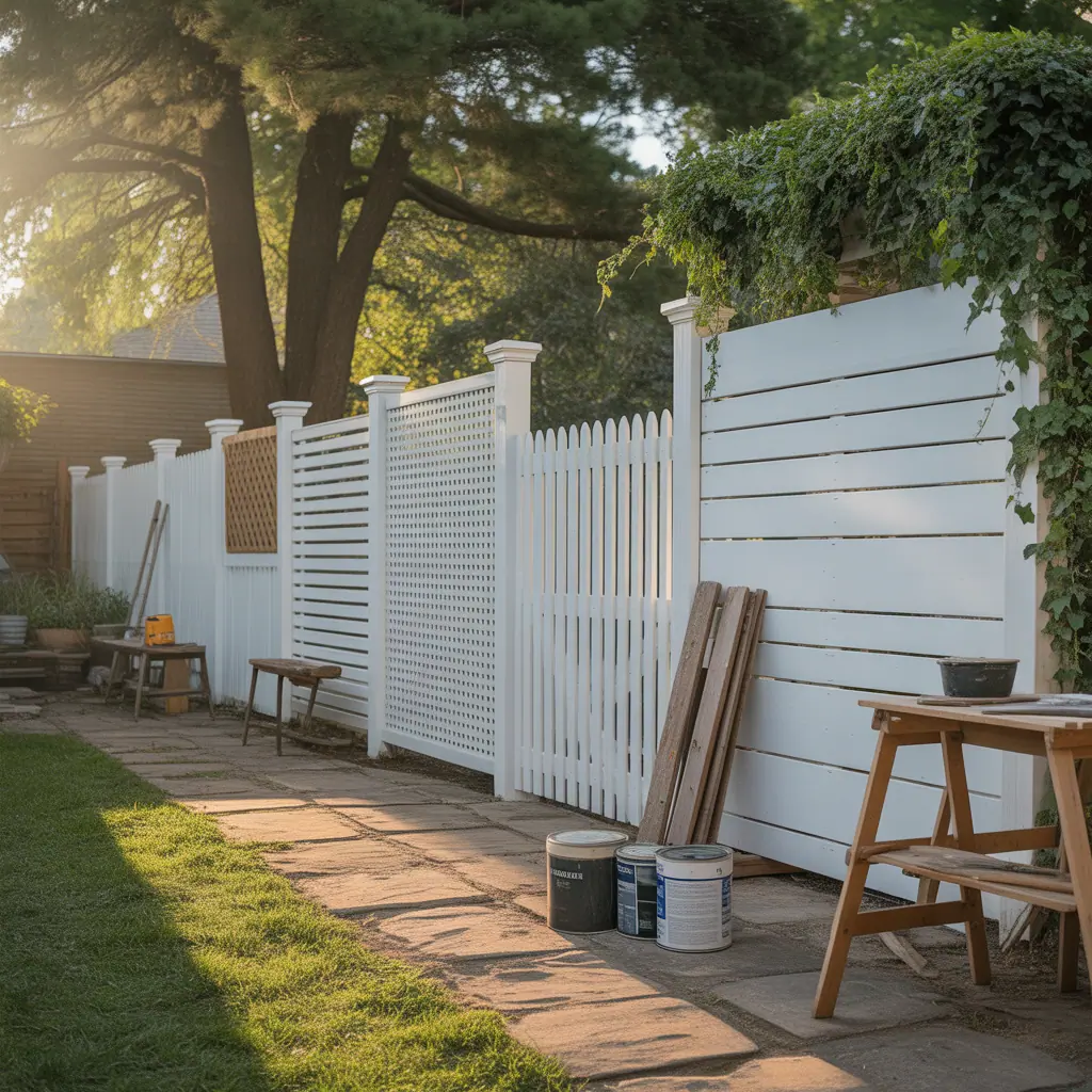 white privacy fence options