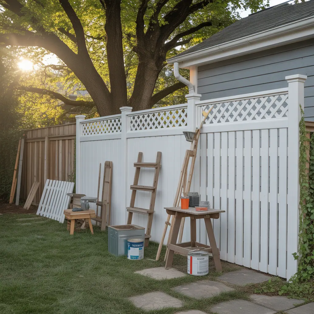 white privacy fence options