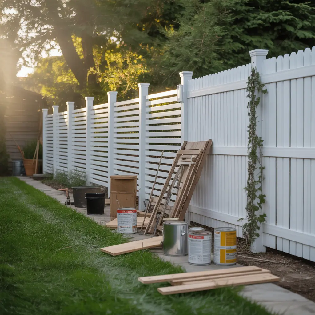 white privacy fence options