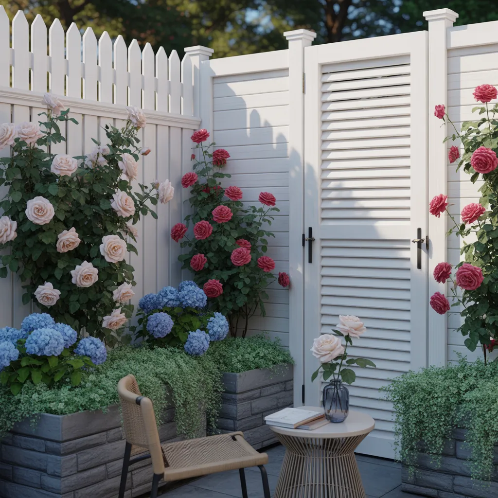 white privacy fence options