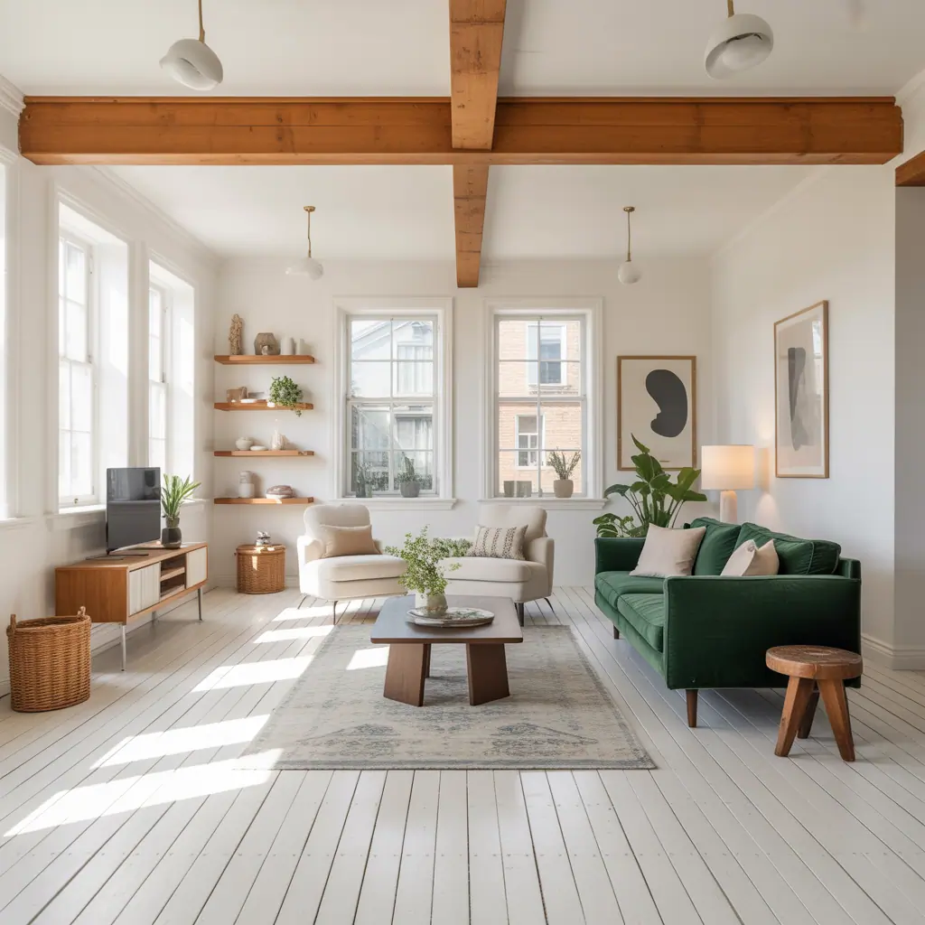 white wood floors living room ideas