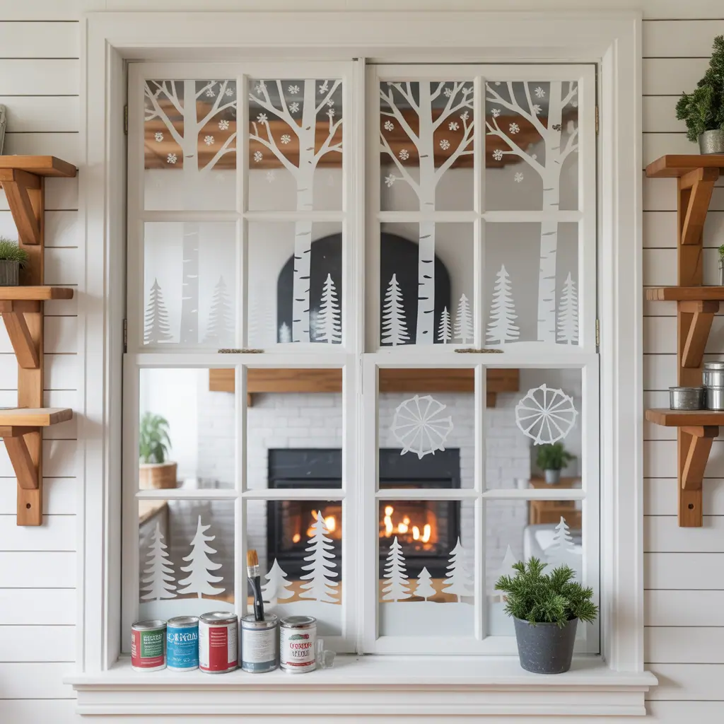 winter window painting ideas