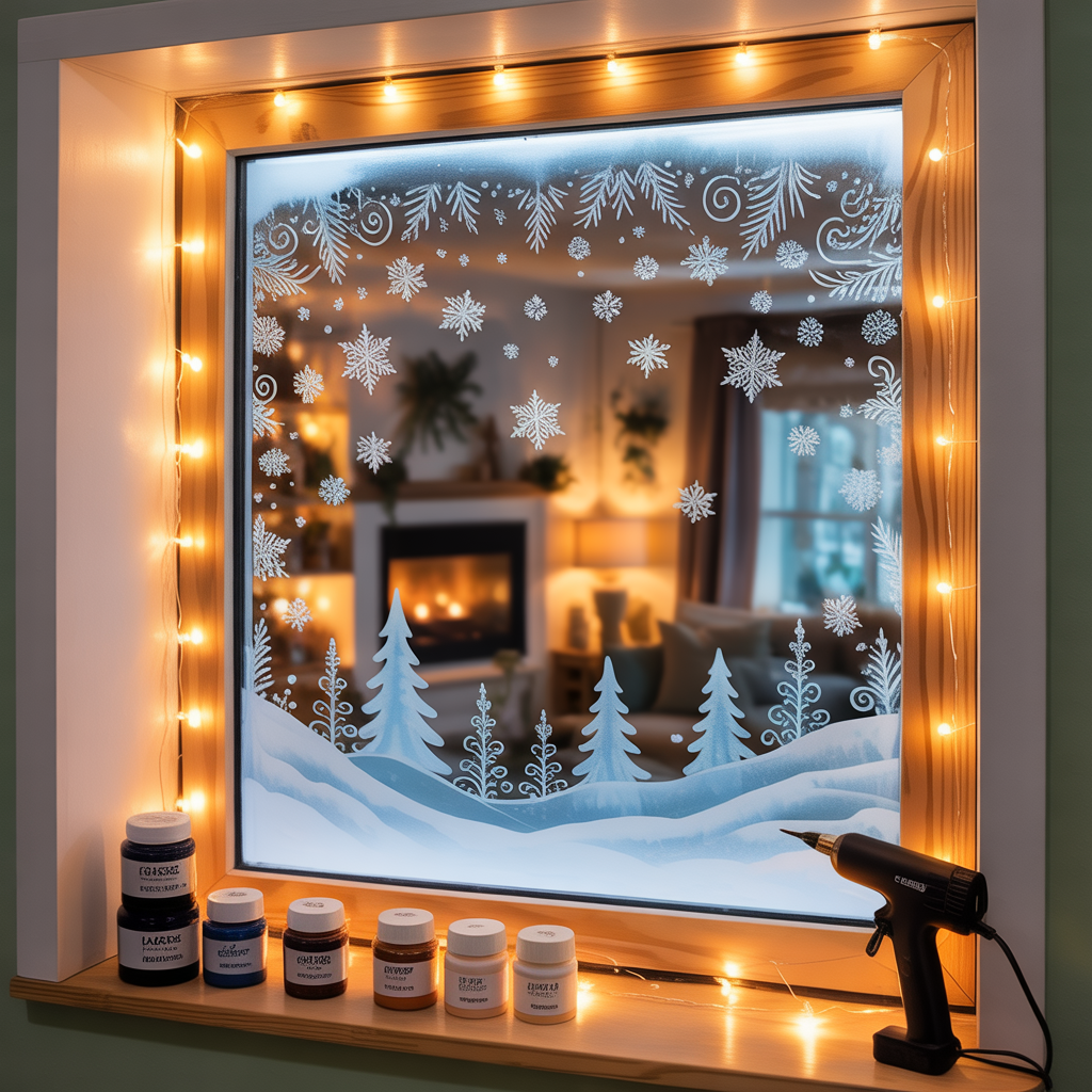 winter window painting ideas