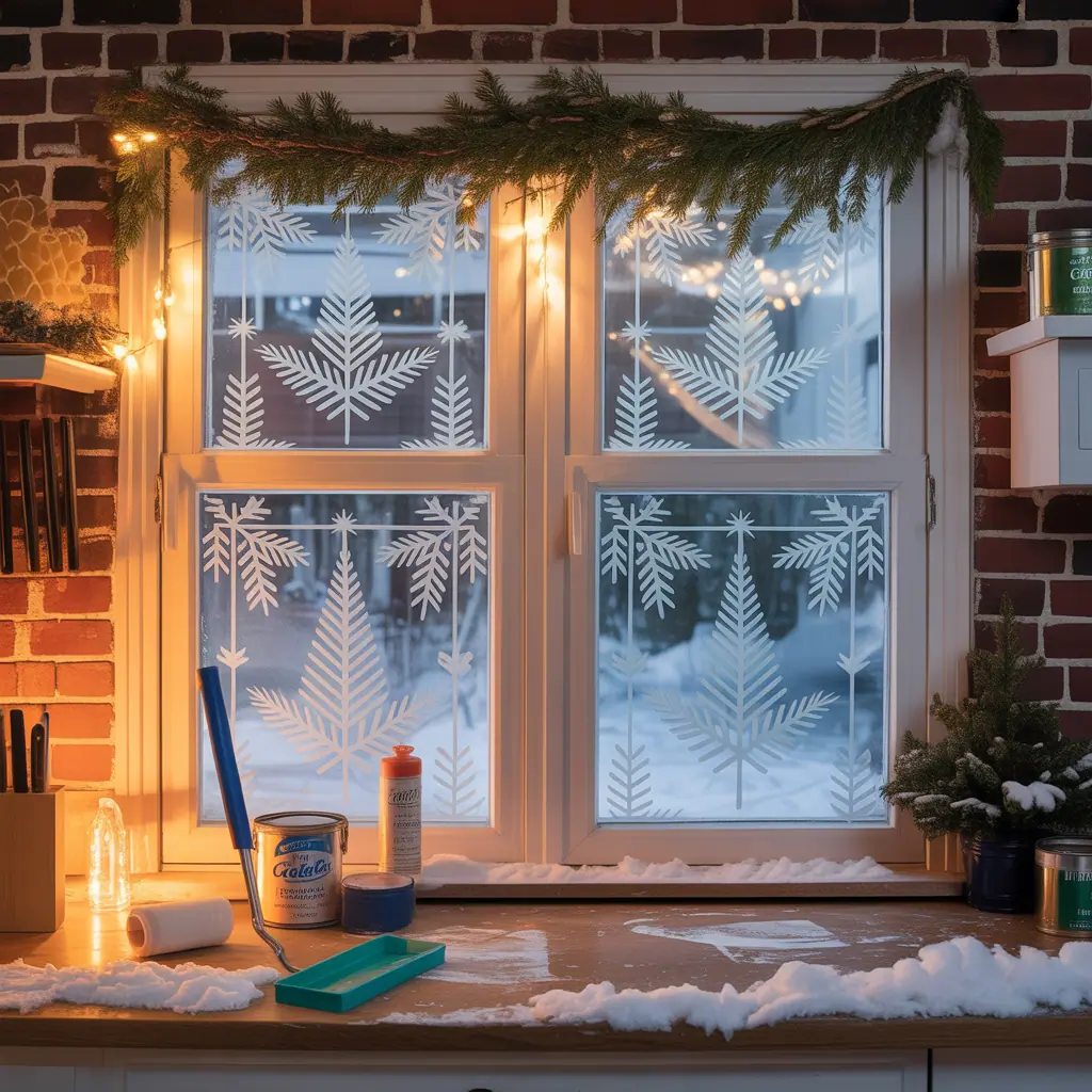 winter window painting ideas
