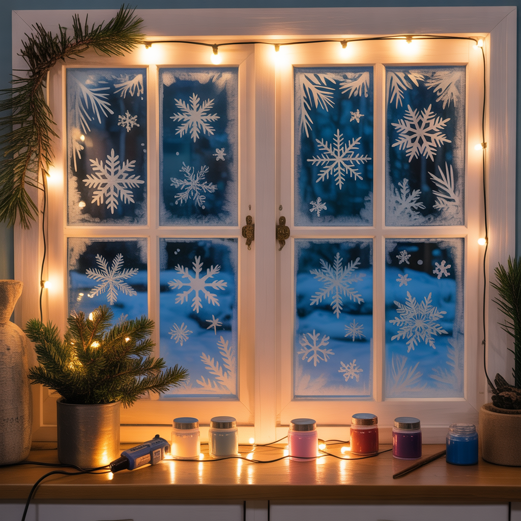 winter window painting ideas