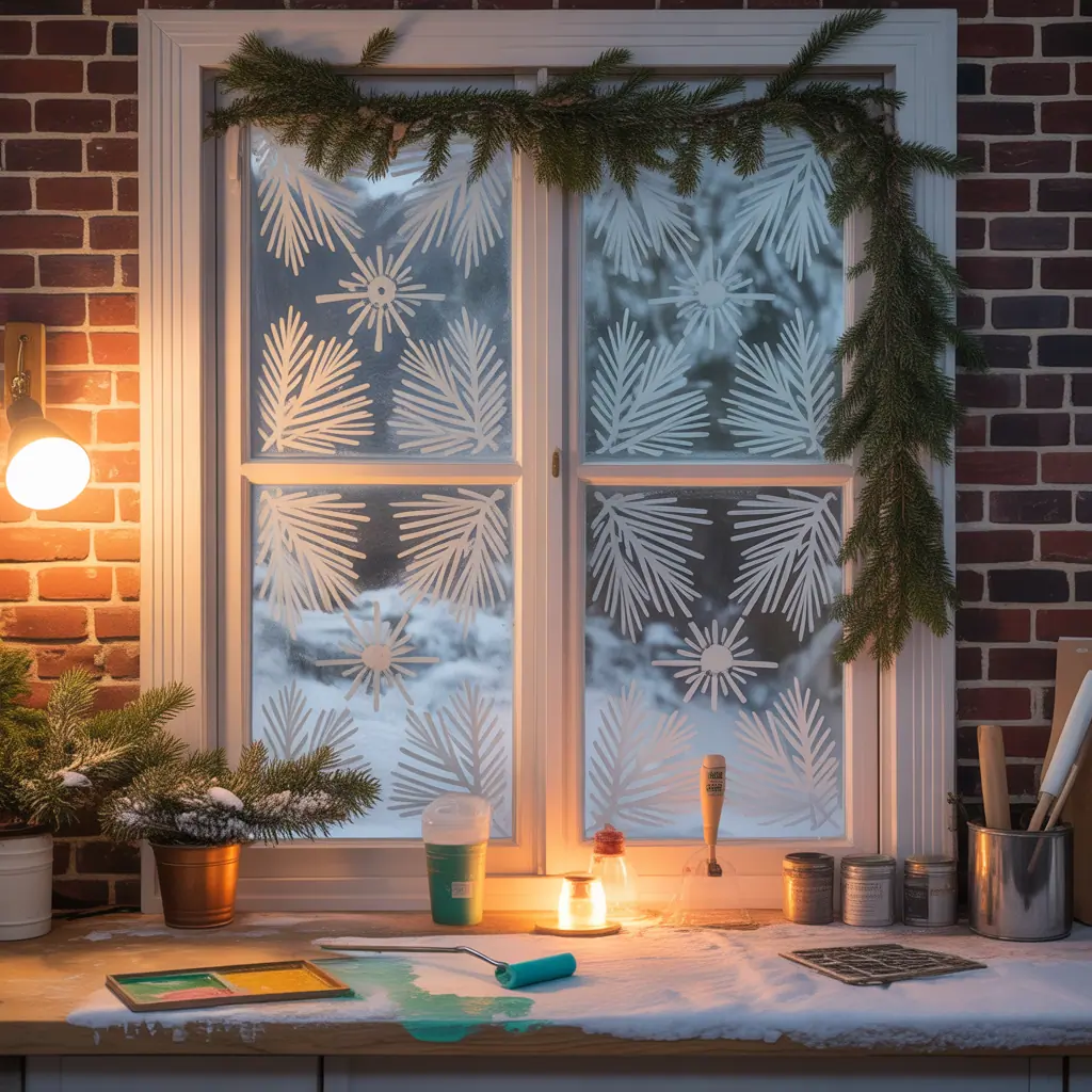 winter window painting ideas