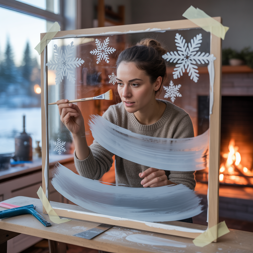 winter window painting ideas