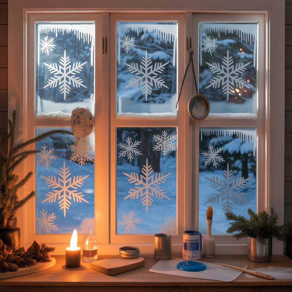 winter window painting ideas