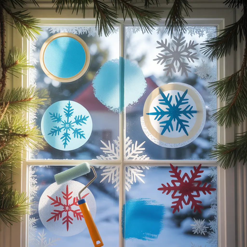 winter window painting ideas
