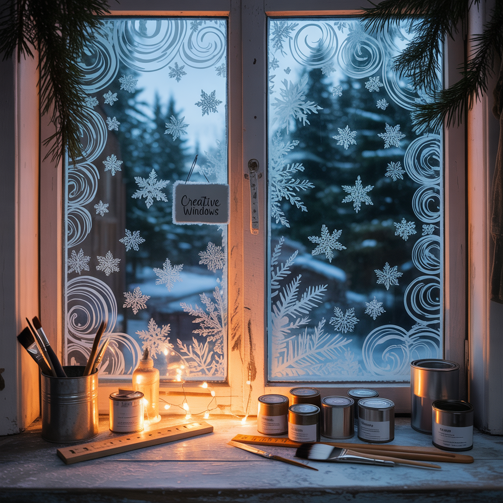winter window painting ideas