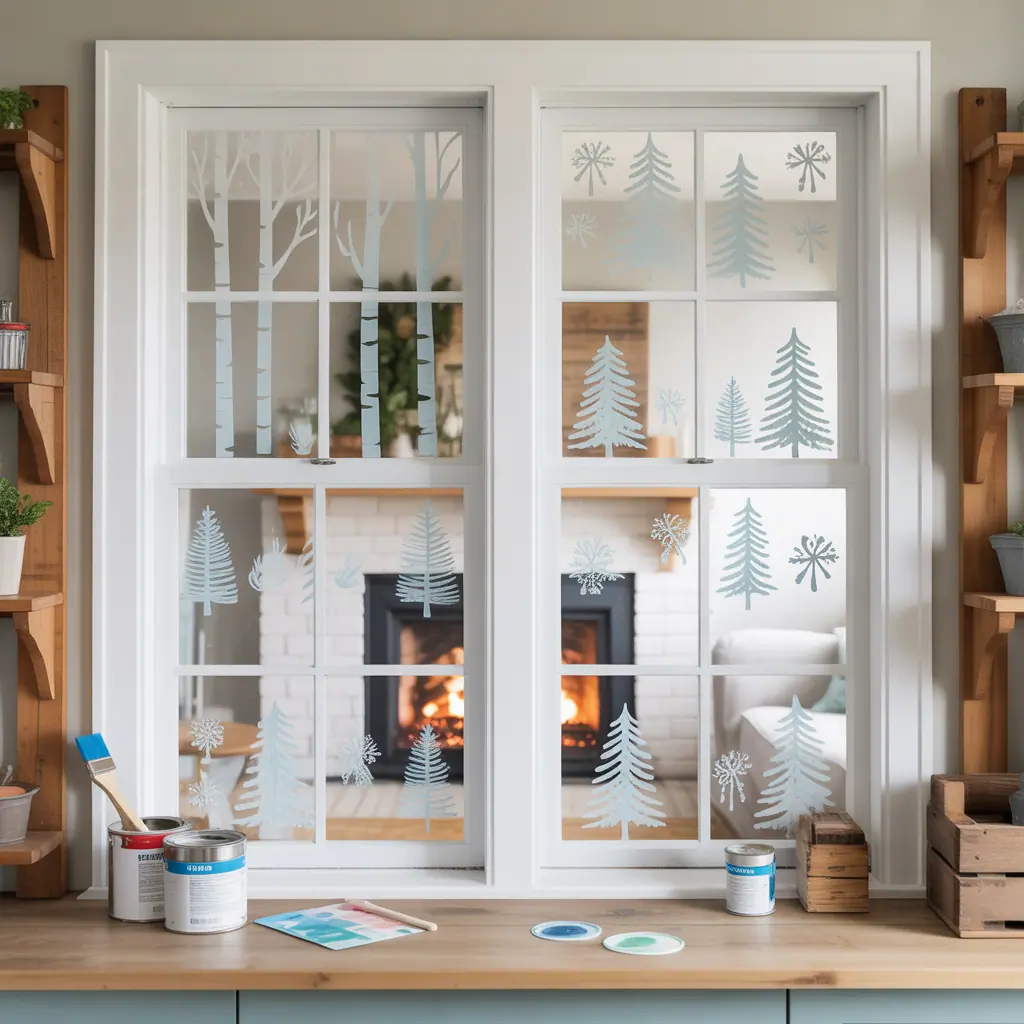winter window painting ideas