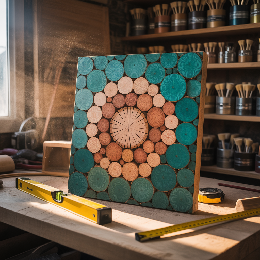 wood circle painting concepts