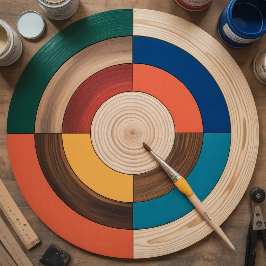 wood circle painting concepts