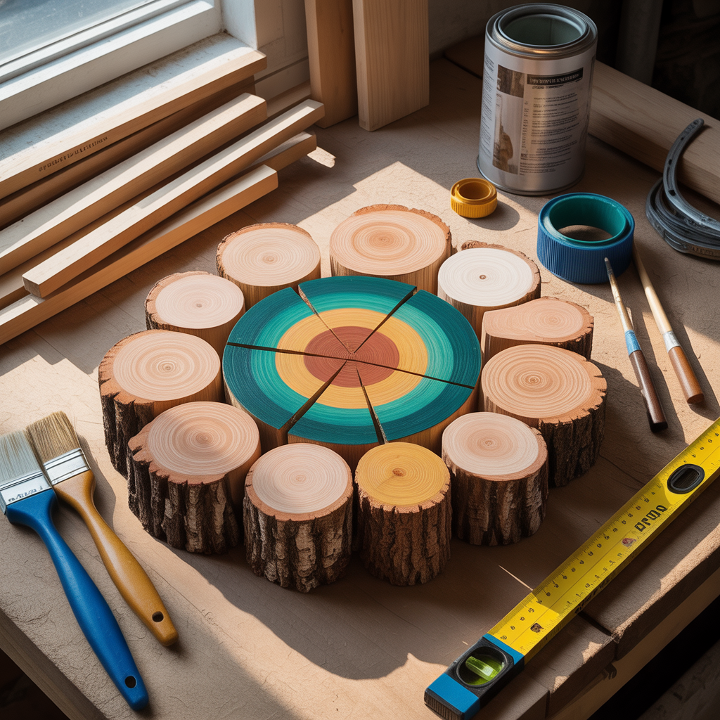 wood circle painting concepts