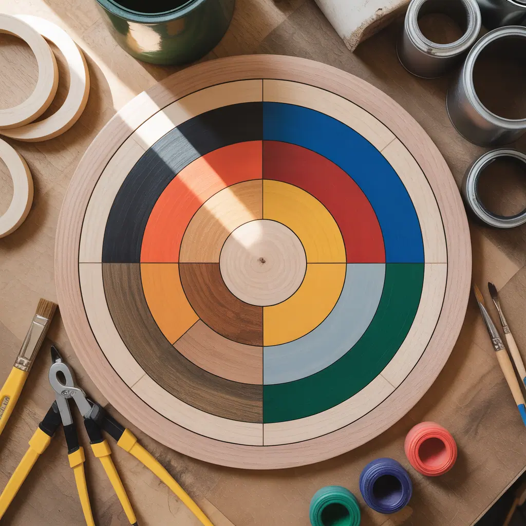 wood circle painting concepts