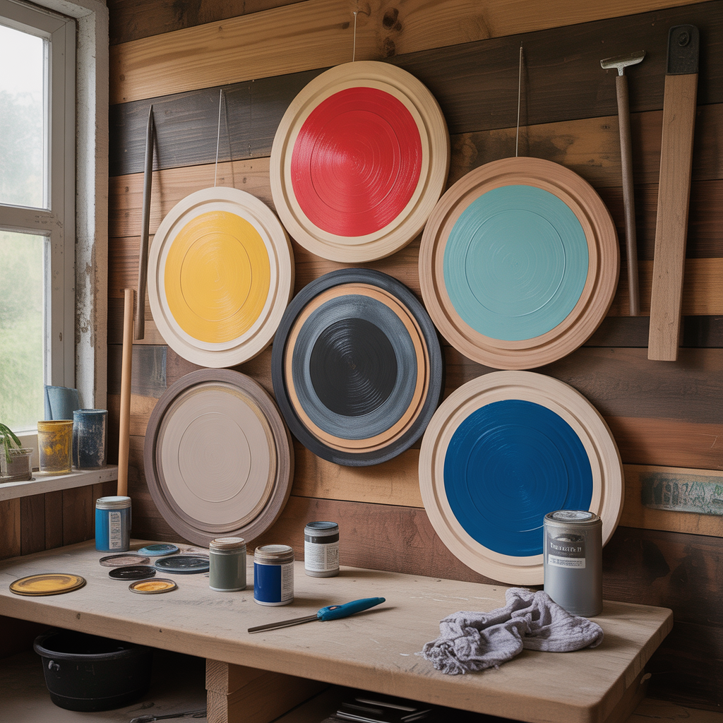 wood circle painting concepts