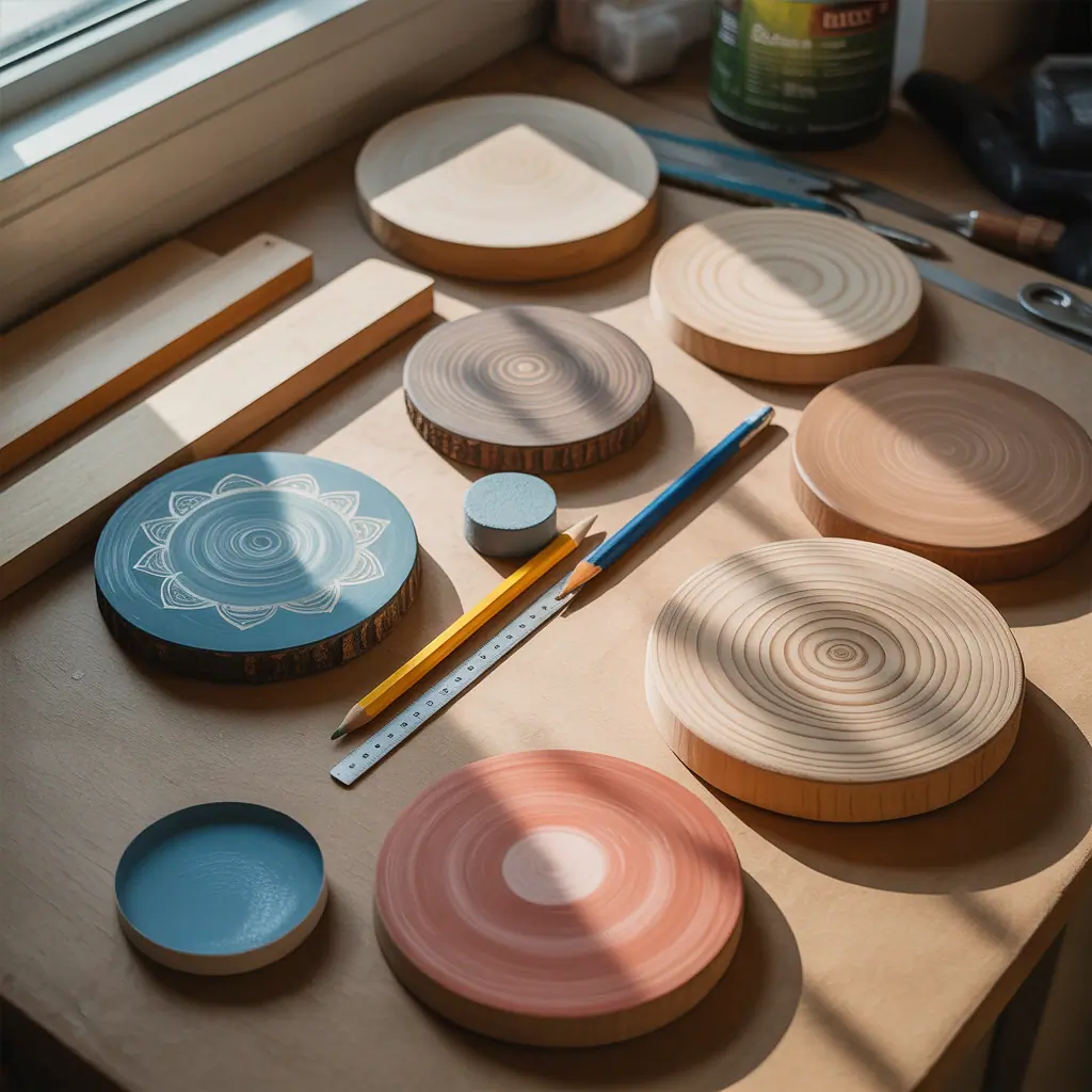 wood circle painting concepts