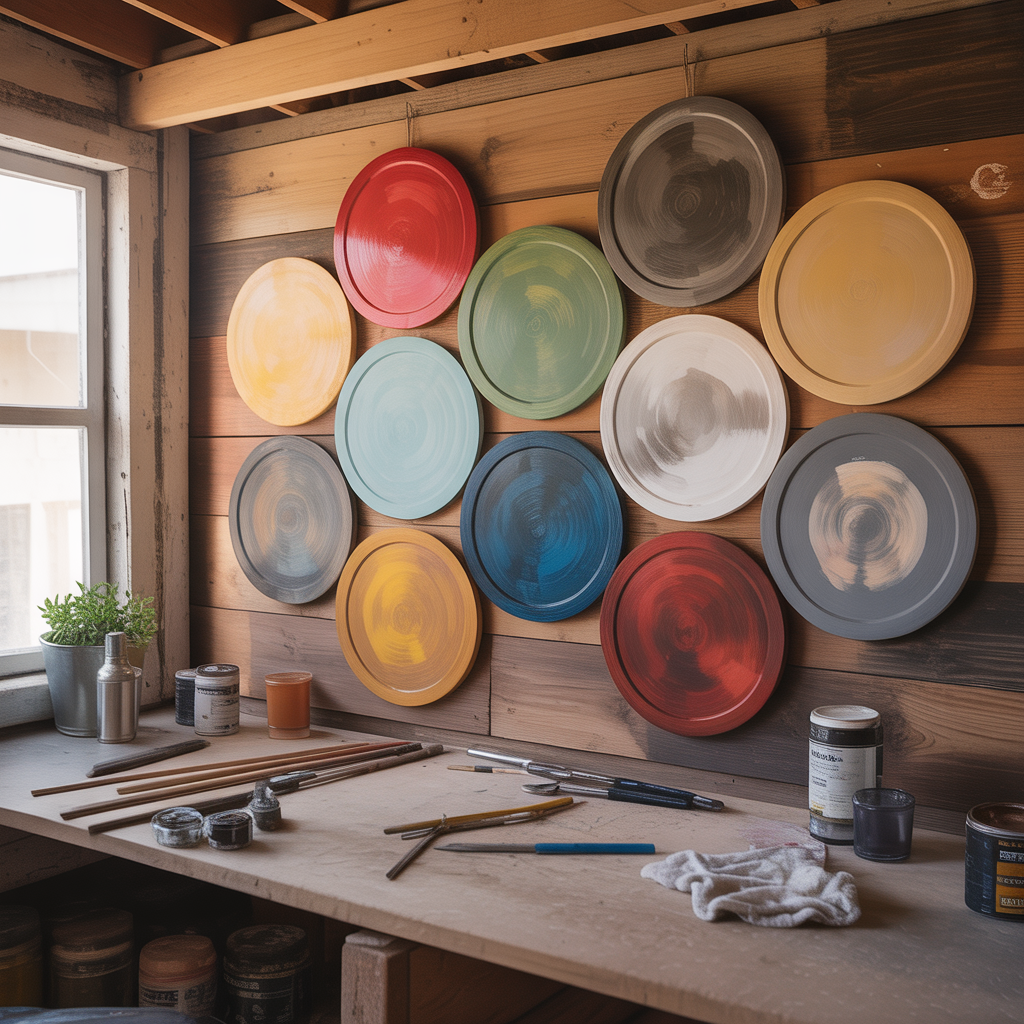 wood circle painting concepts