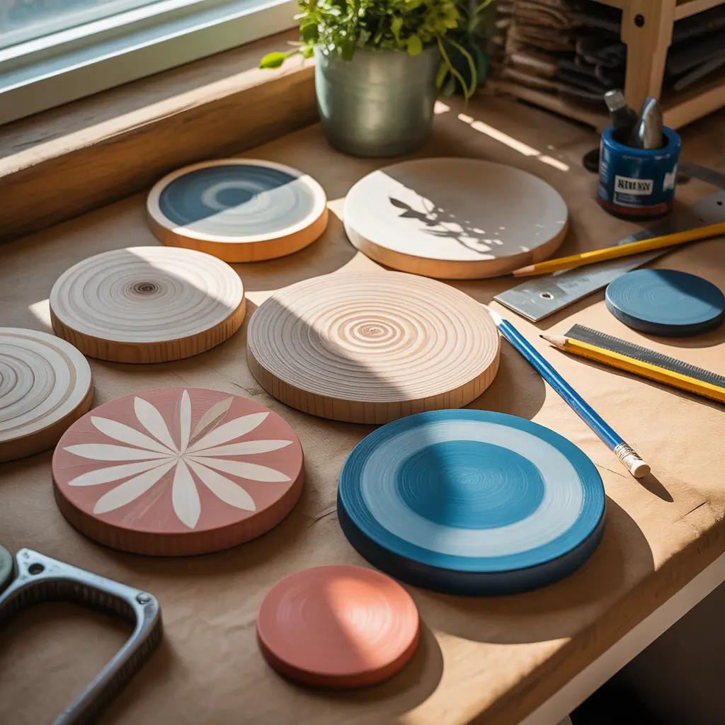 wood circle painting concepts