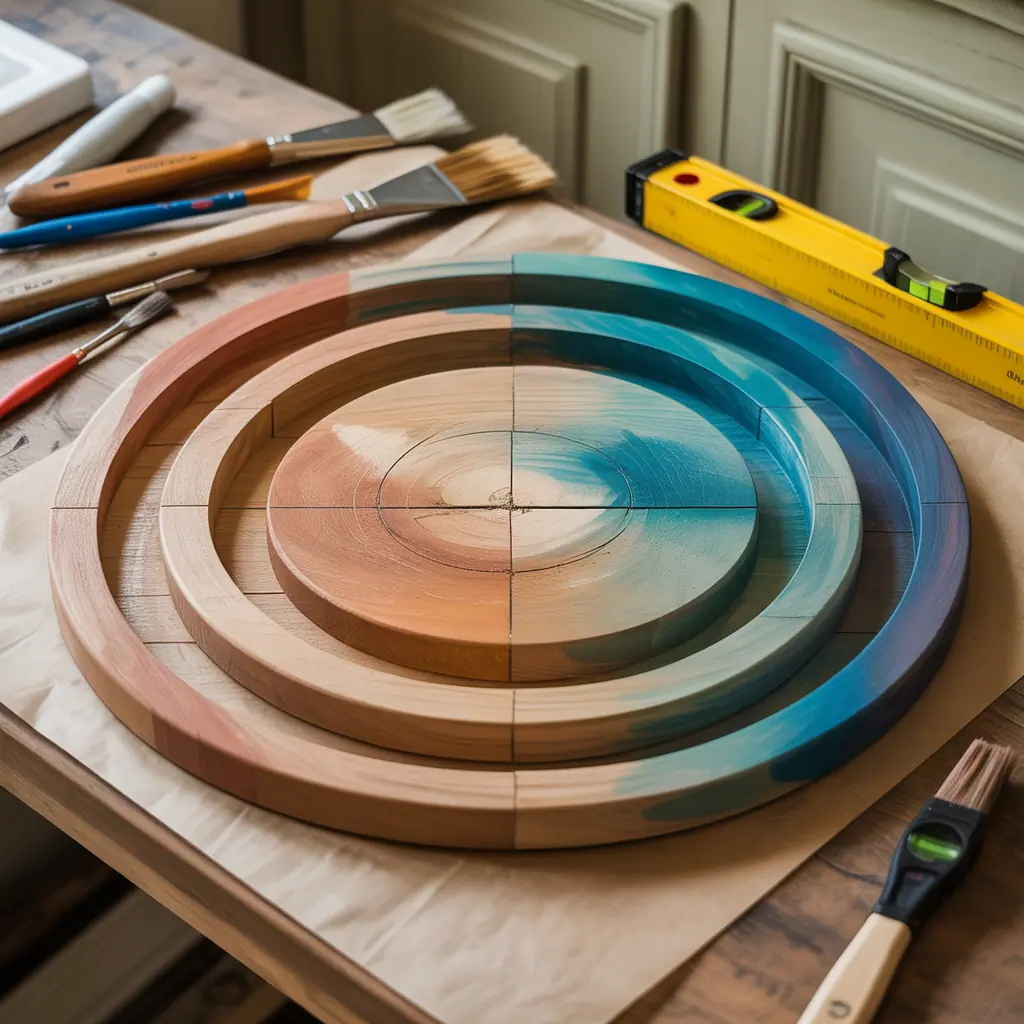 wood circle painting concepts