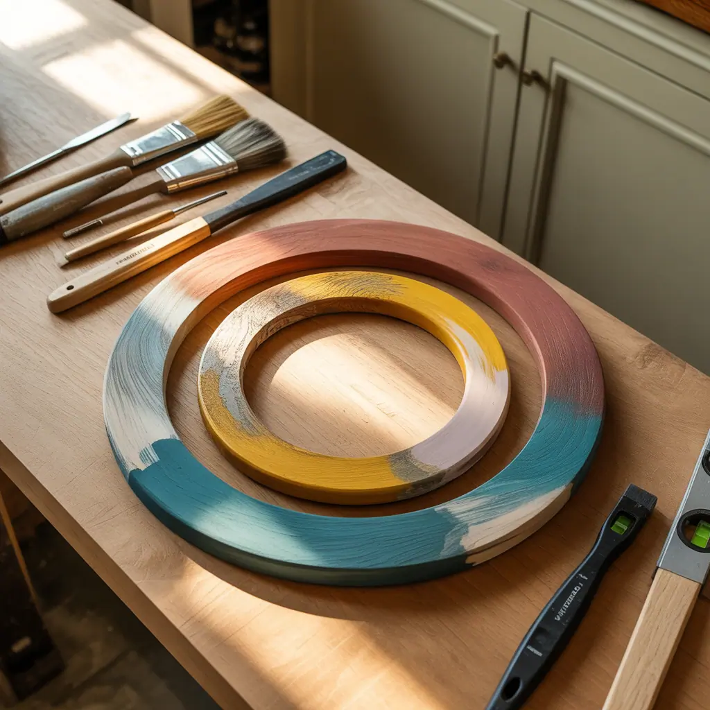 wood circle painting concepts