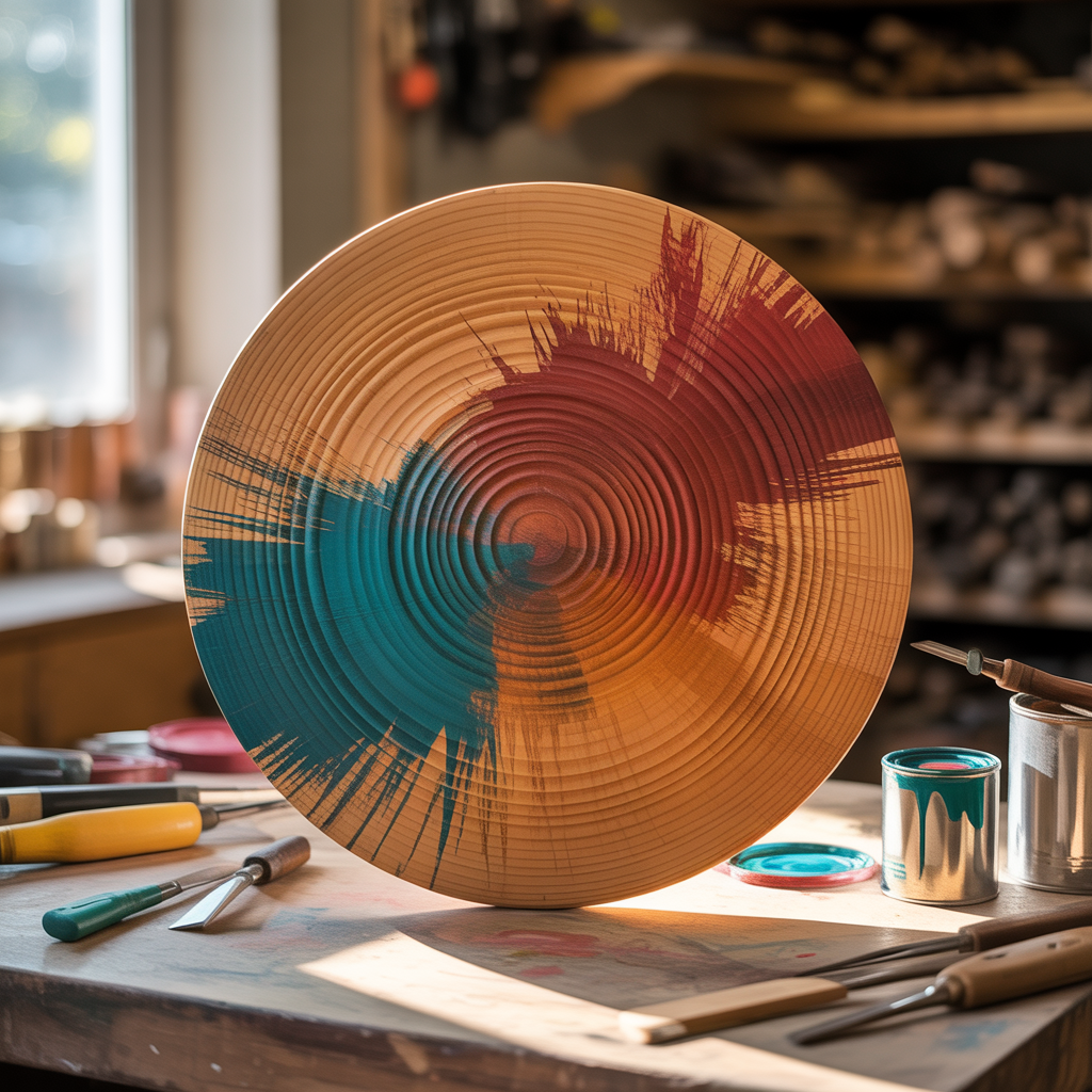 wood circle painting concepts