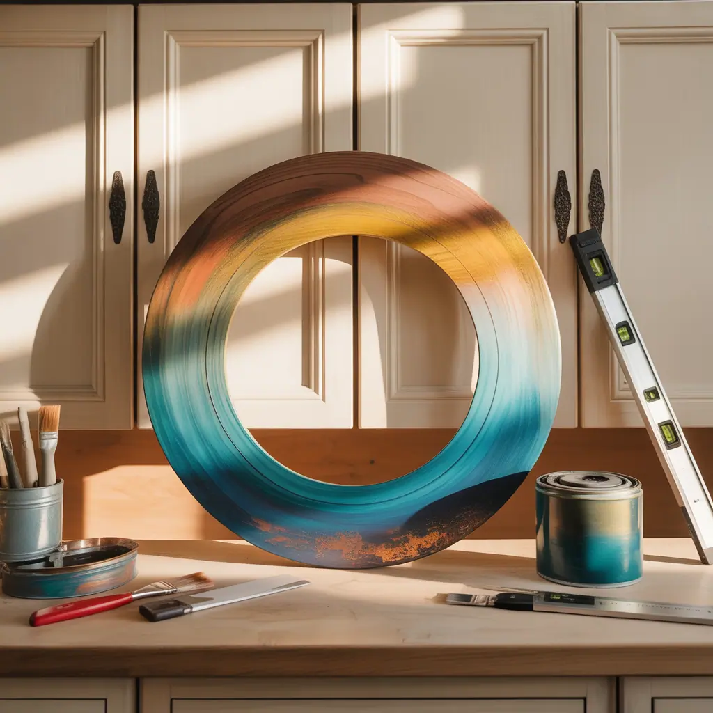 wood circle painting concepts