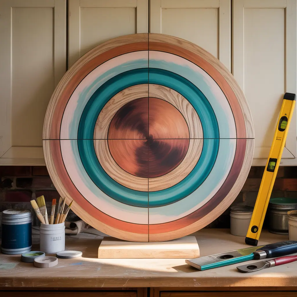 wood circle painting concepts