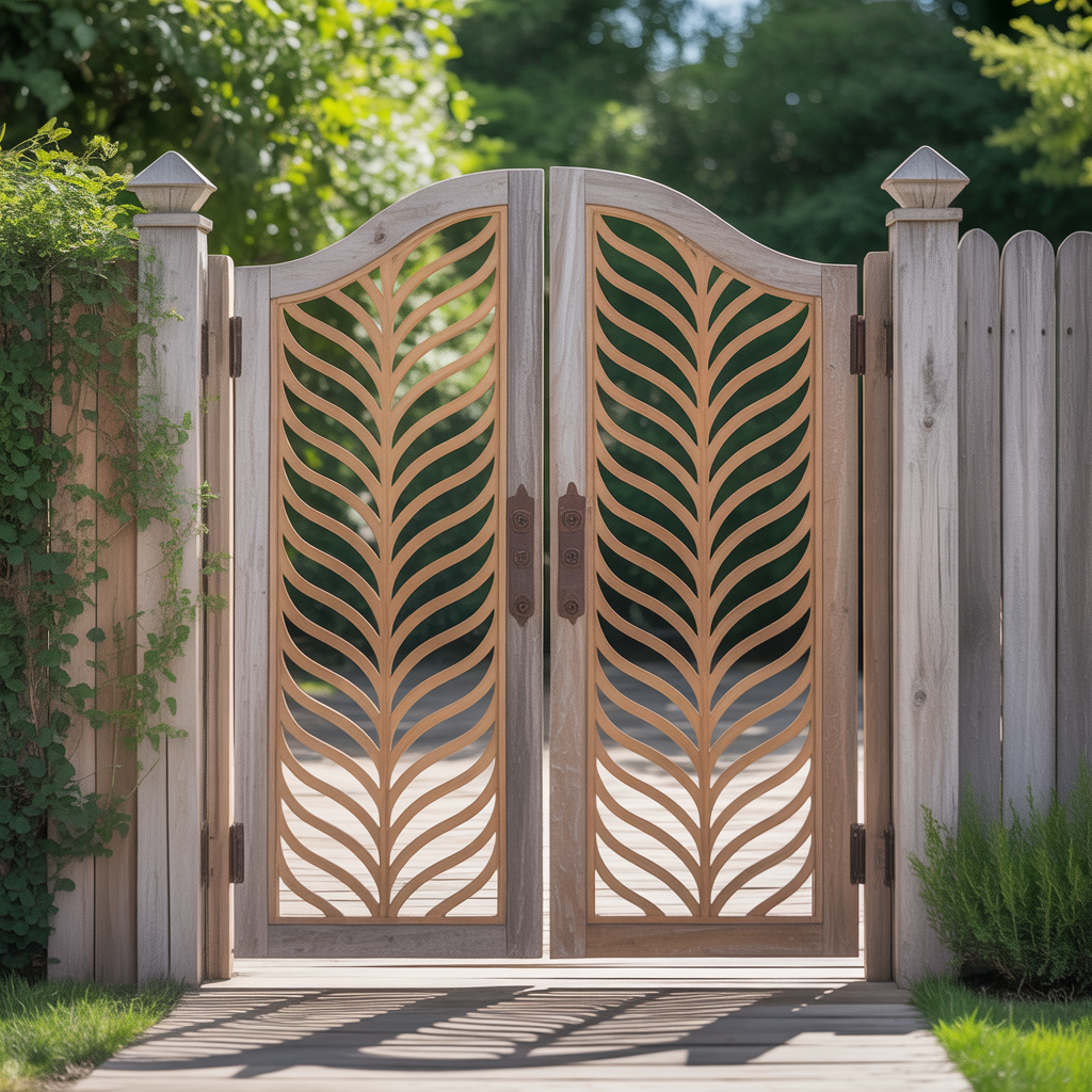 wood fence double swing gate ideas