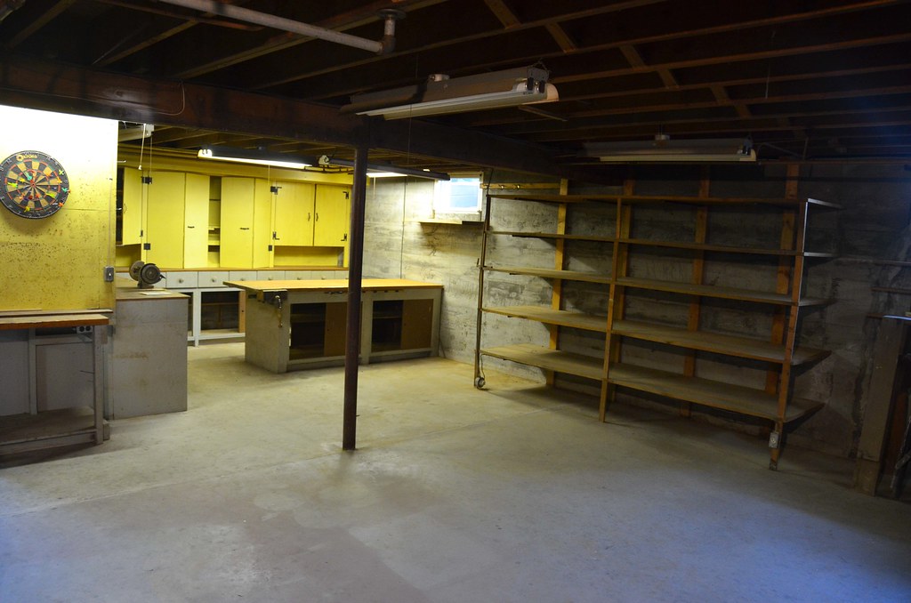 Painted Black Ceiling Basement