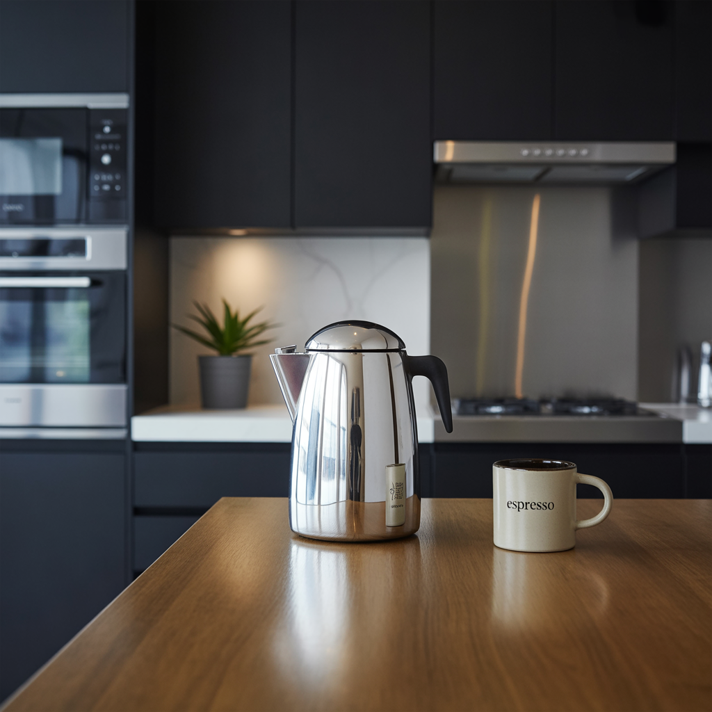 black and natural wood kitchen
