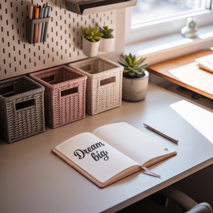 Dorm Desk Organization