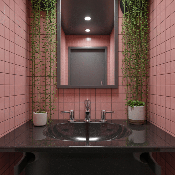 Green And Pink Bathroom