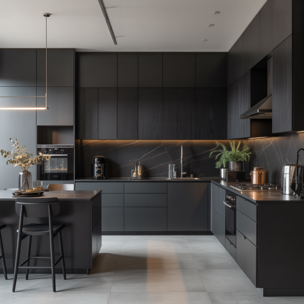 modern black kitchen