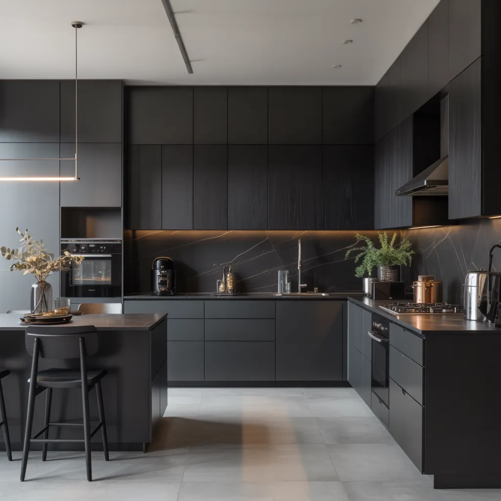 modern black kitchen