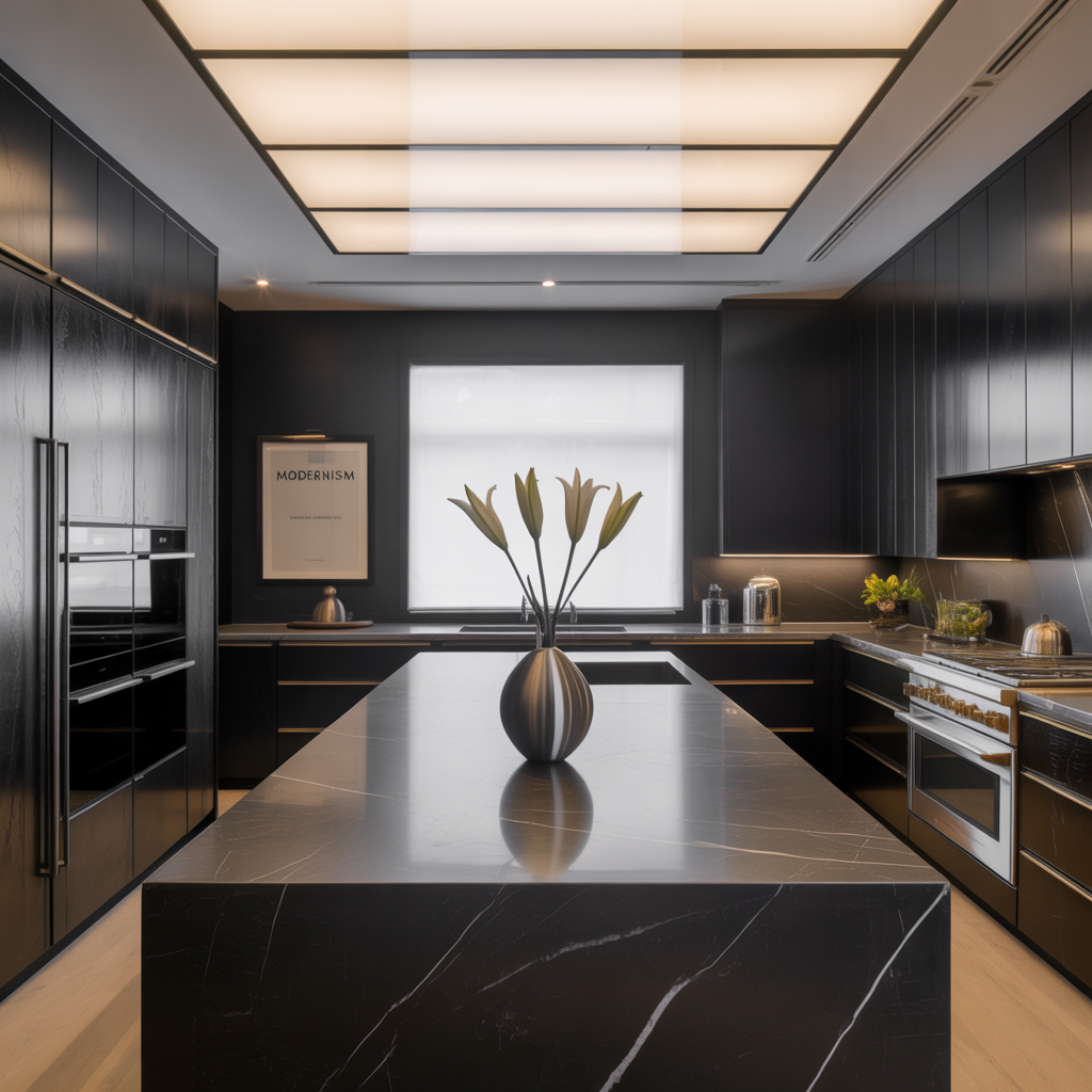 modern black kitchen