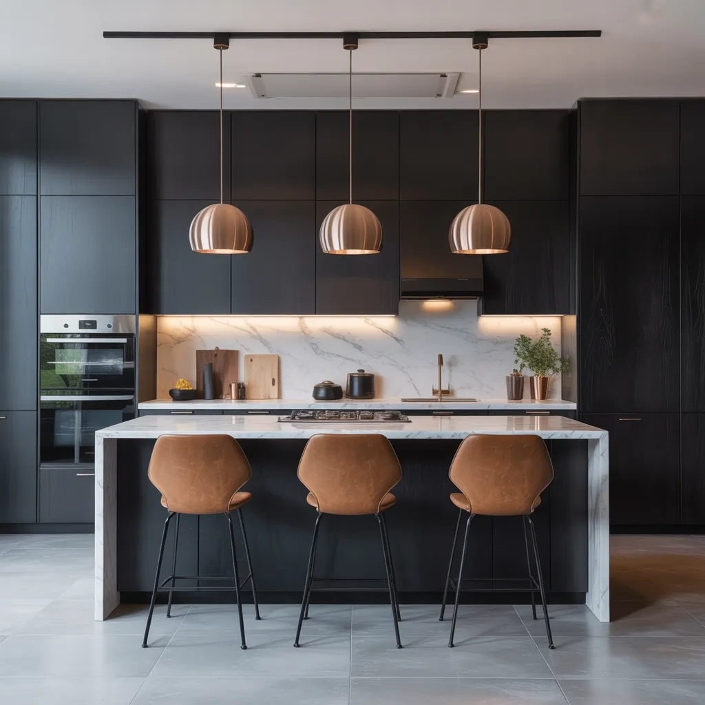 modern black kitchen