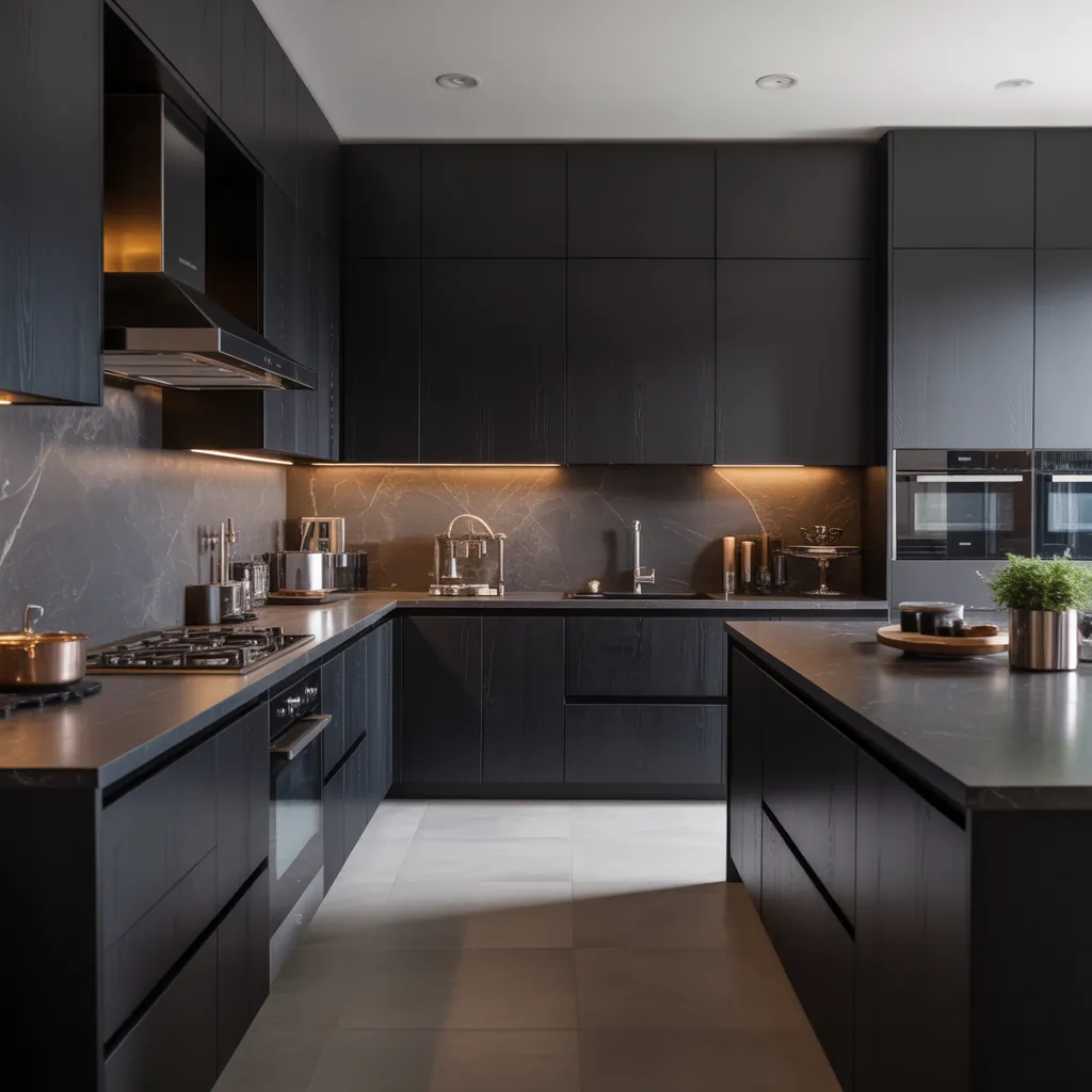 modern black kitchen
