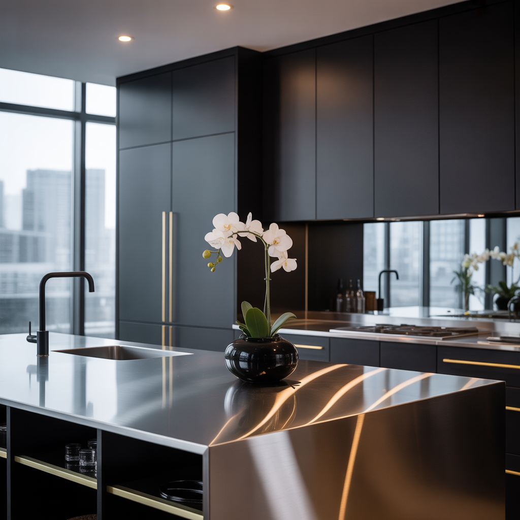modern black kitchen