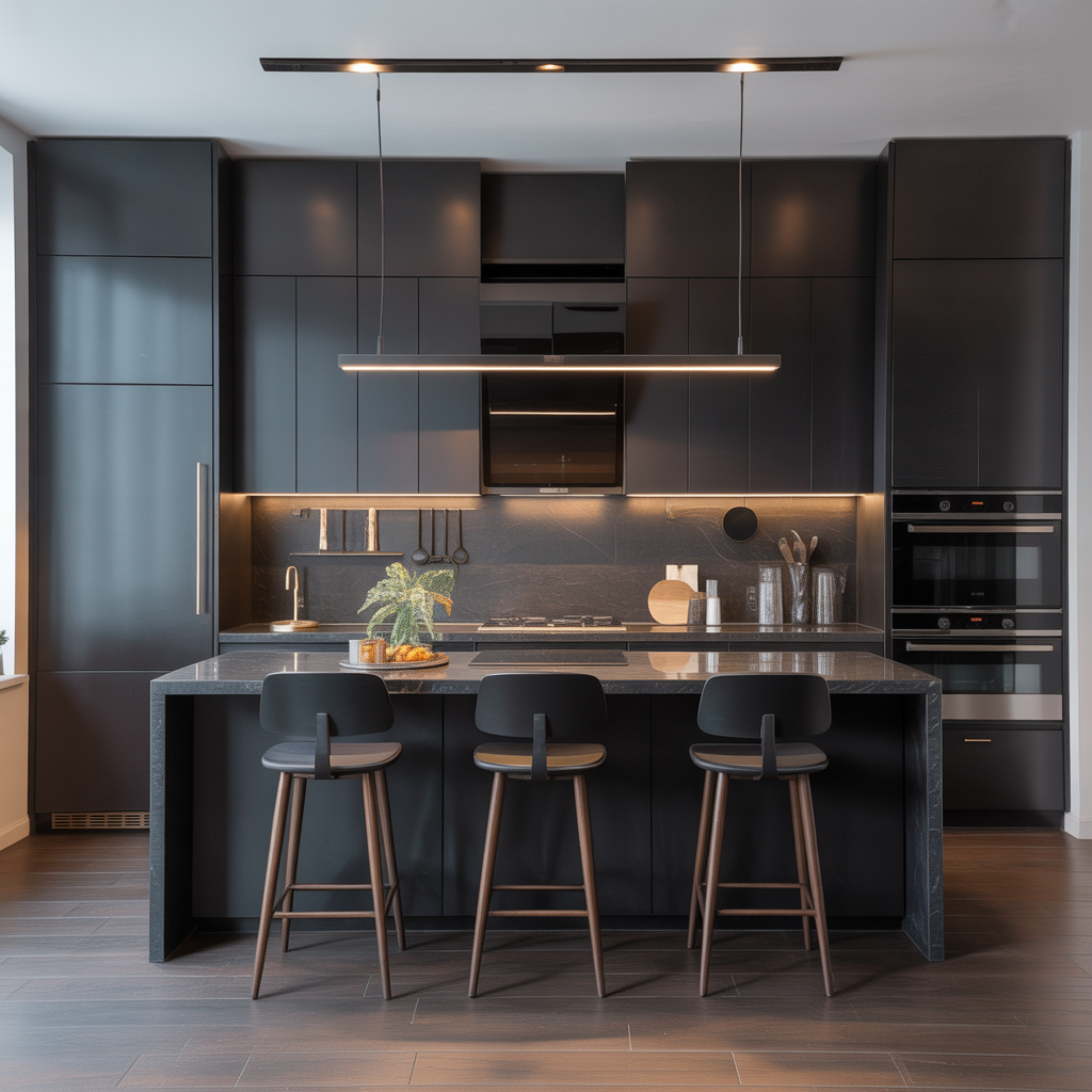 modern black kitchen