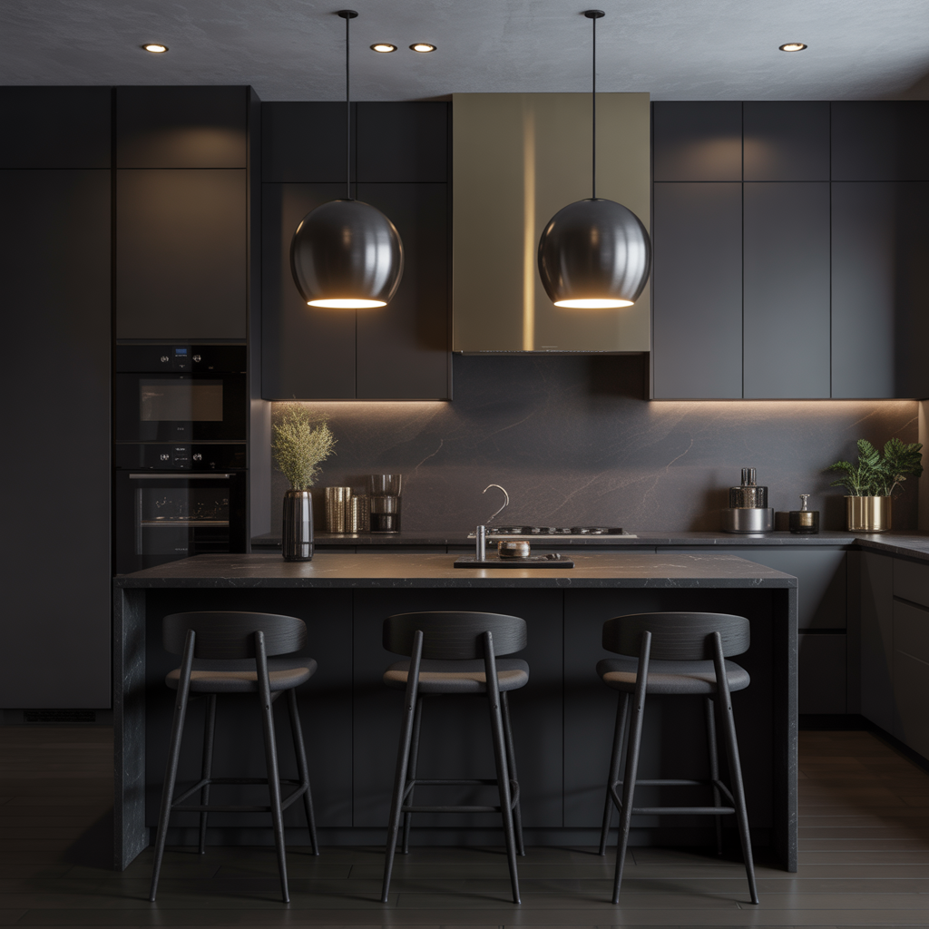 modern black kitchen