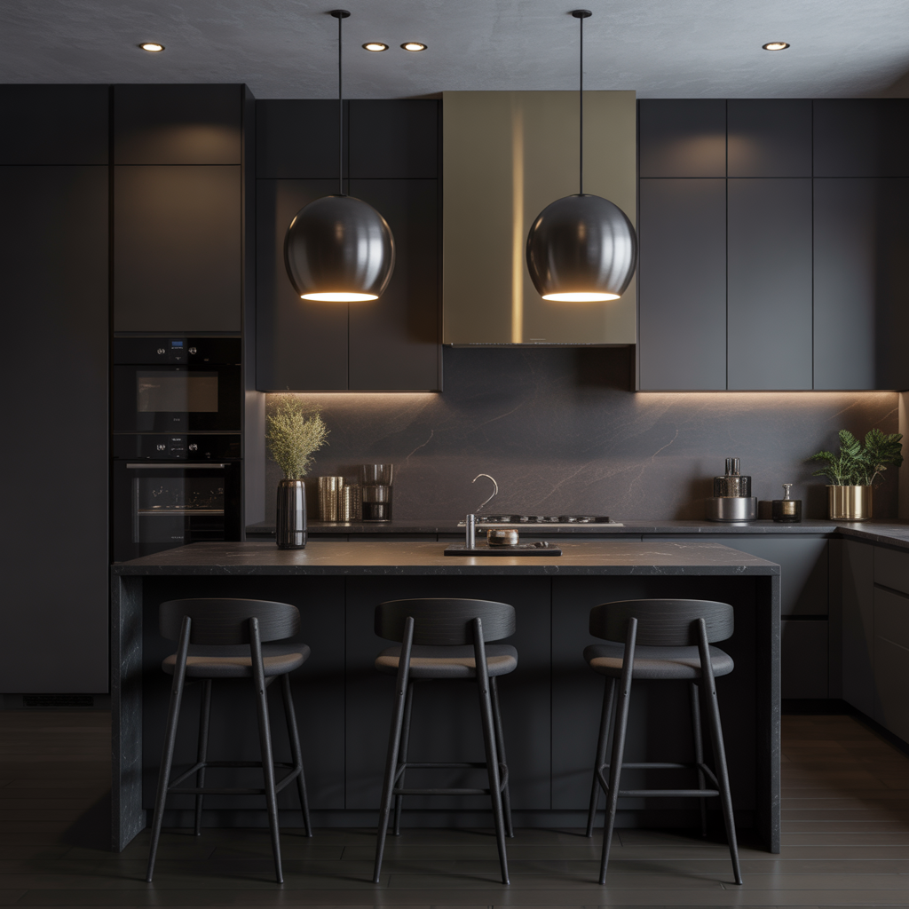 modern black kitchen