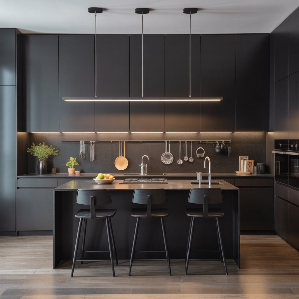 modern black kitchen