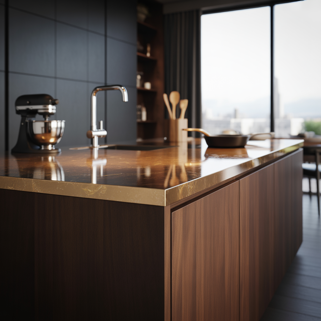 warm quartz kitchen countertops