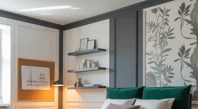 Bedroom ideas black white green — Chic monochrome rooms with fresh green accents