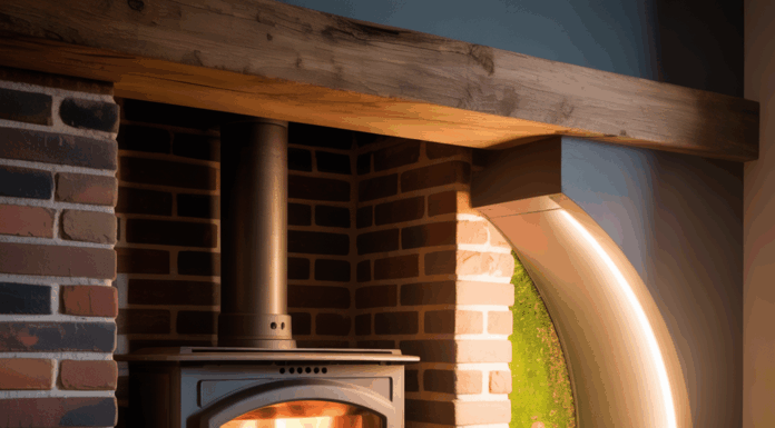 Corner Wood Stove Hearth Design Ideas
