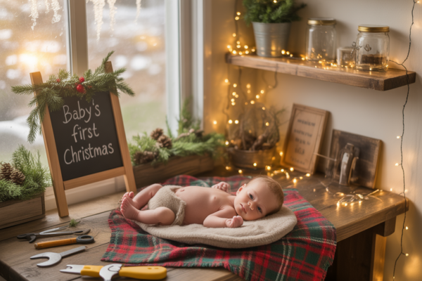 Baby Christmas Photoshoot Home Ideas — DIY Holiday Portraits for Your Little One
